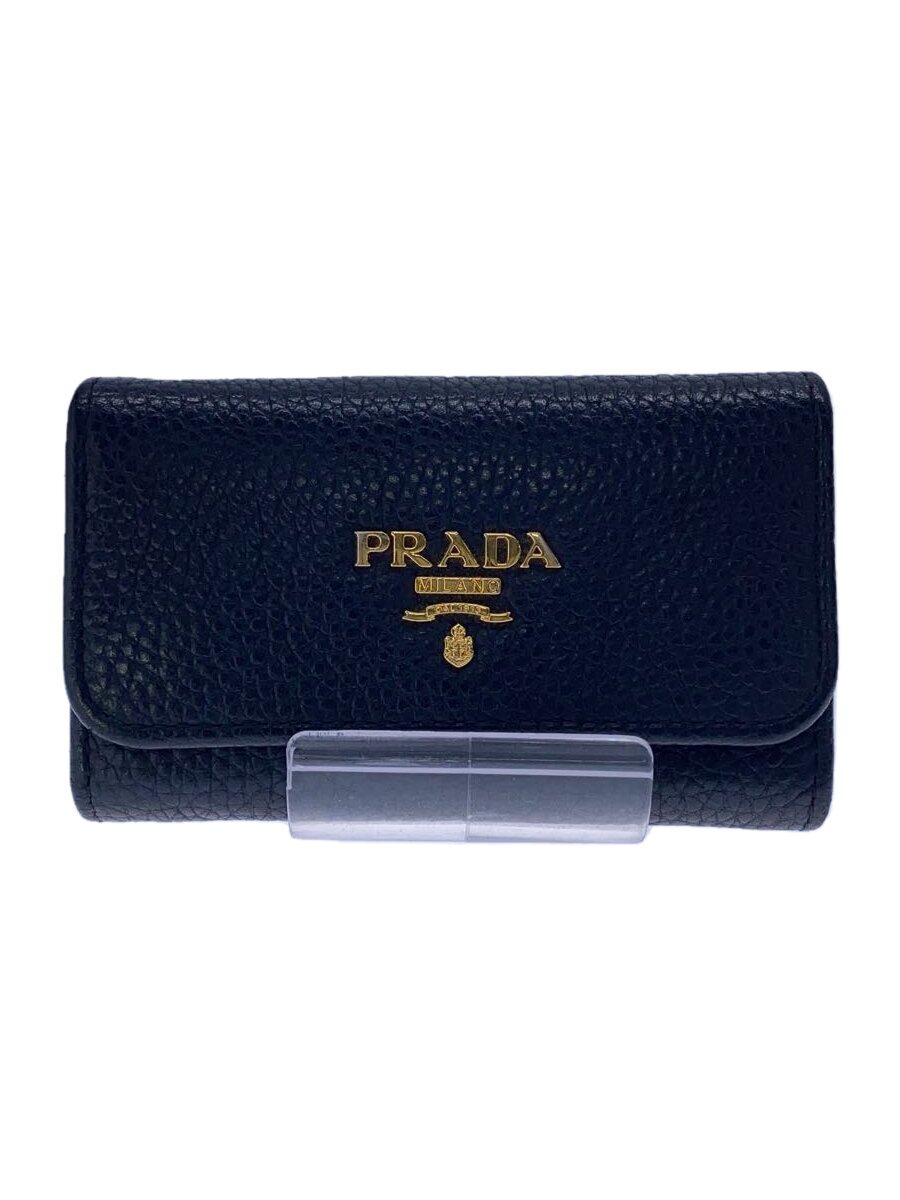 【中古】PRADA◆キーケース/レザー/BLK/メンズ/1PG222【服飾雑貨他】