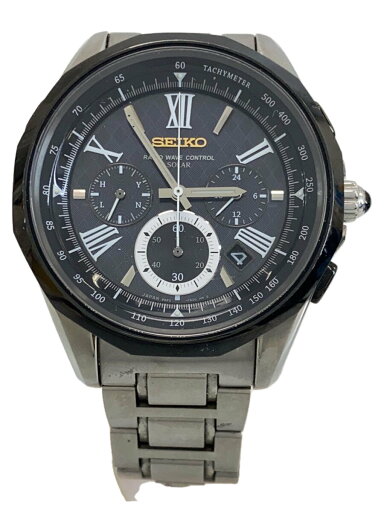 【中古】SEIKO◆ブライツ/クロノグラフ/ソーラー腕時計/アナログ/ステンレス/BLK/SLV/SS/8B82-0AD0【服飾雑貨他】 【中古】SEIKO◆ブライツ/クロノグラフ/ソーラー腕時計/アナログ/ステンレス/BLK/SLV/SS/8B82-0AD0【服飾雑貨他】