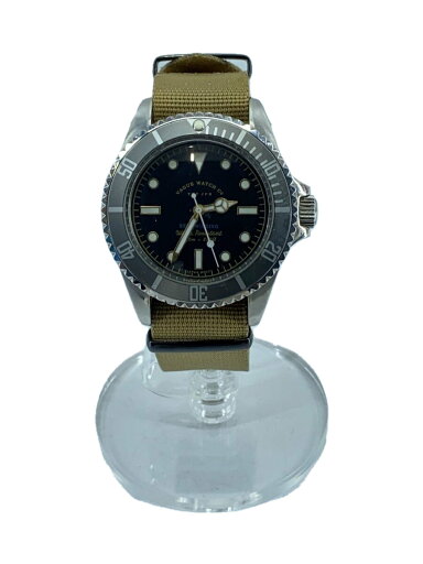 【中古】VAGUE WATCH CO.◆自動巻腕時計/アナログ/ナイロン/BLK/BEG【服飾雑貨他】 【中古】VAGUE WATCH CO.◆自動巻腕時計/アナログ/ナイロン/BLK/BEG【服飾雑貨他】