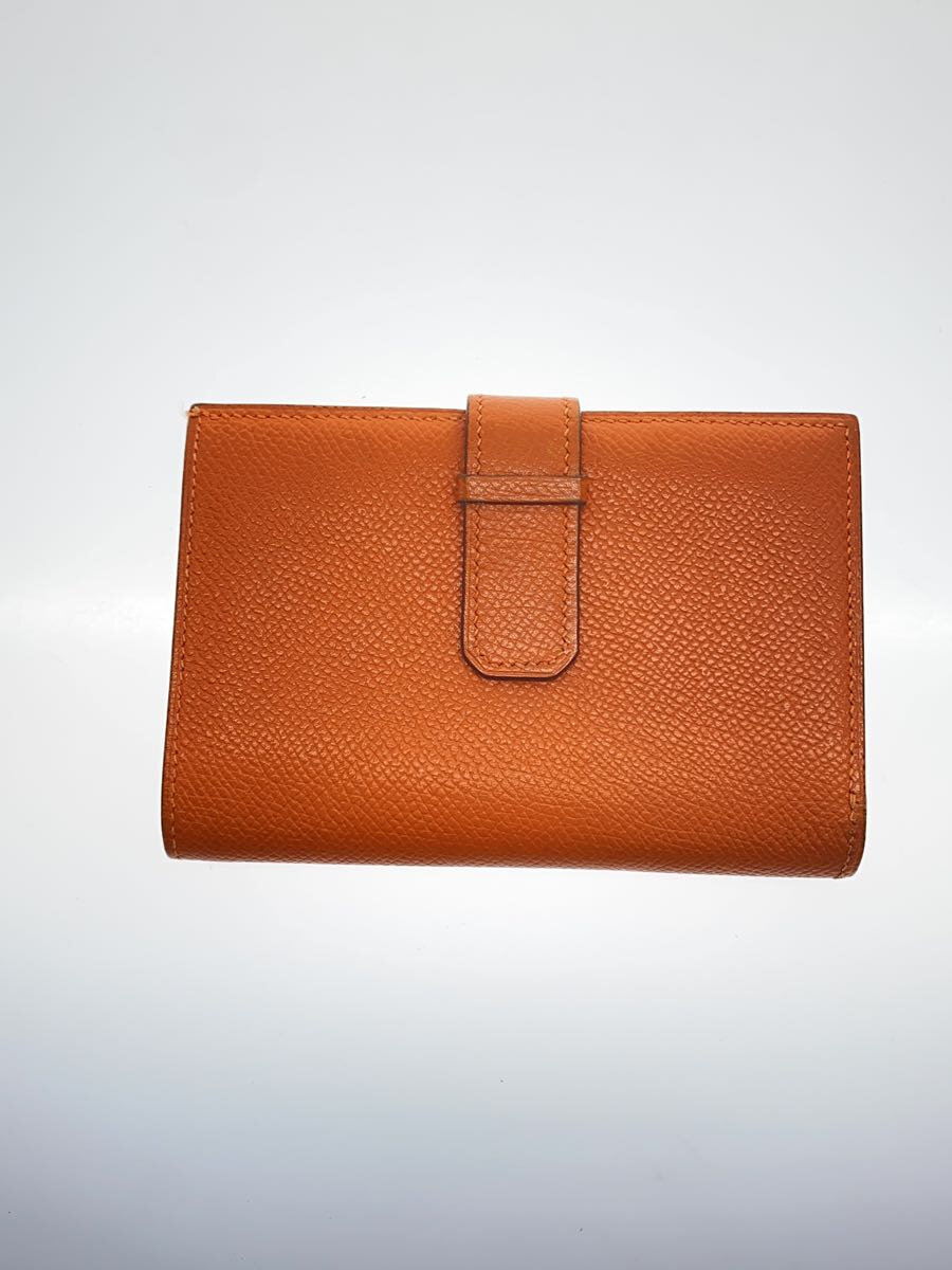 【中古】HERMES◆2つ折り財布/--/オレンジ/無地/レディース【服飾雑貨他】