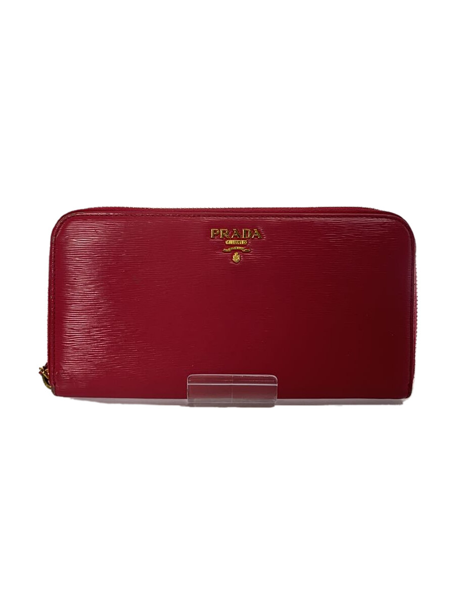 【中古】PRADA◆長財布/レザー/PNK/レディース【服飾雑貨他】
