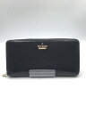 【中古】kate spade new york◆長財布/レザー/BLK/レディース【服飾雑貨他】