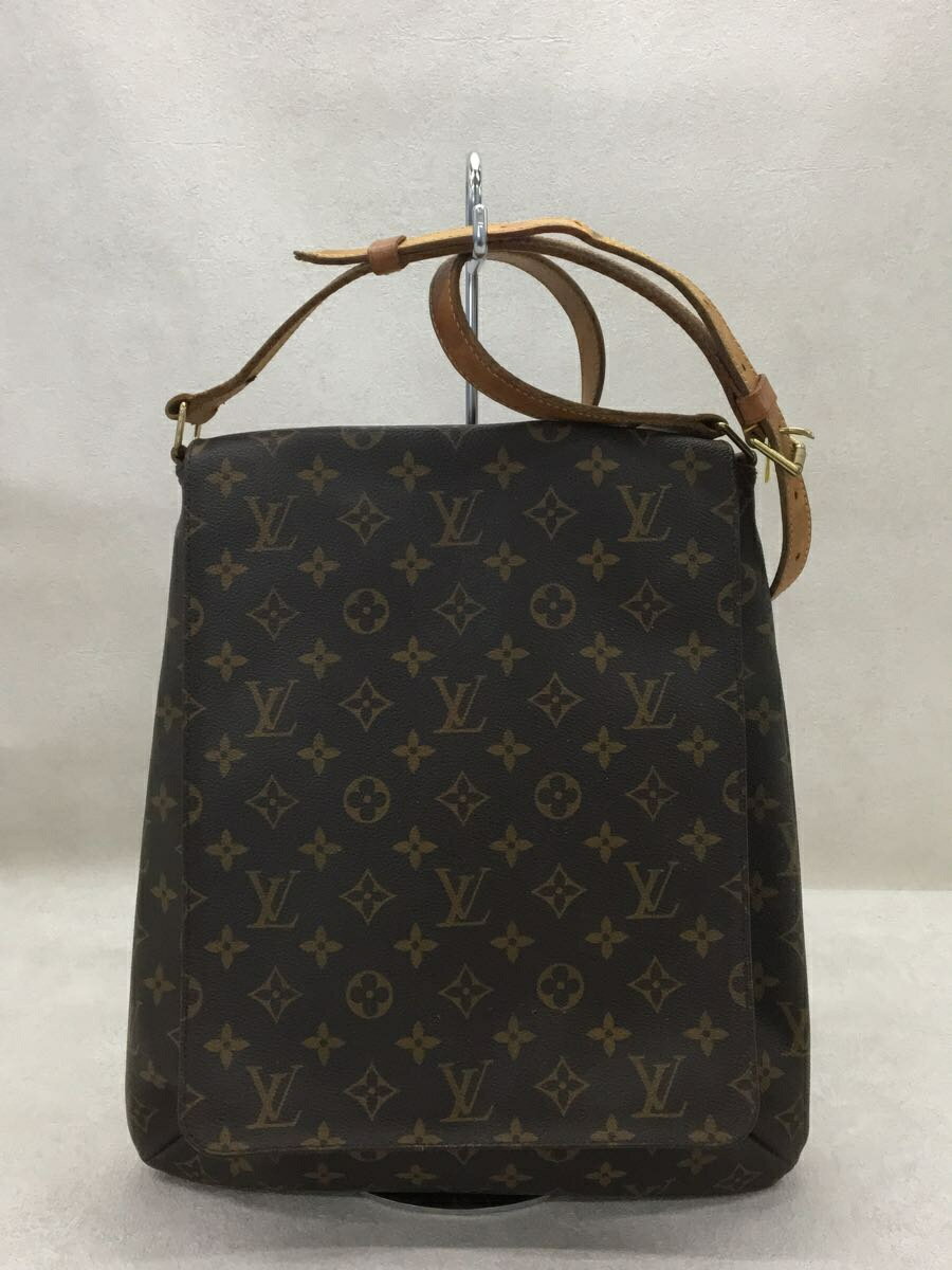 【中古】LOUIS VUITTON◆ミュゼット_モノグラム_BRW/PVC/BRW/総柄/M51256/角スレ有【バッグ】