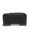 【中古】BOTTEGA VENETA◆ボッテガヴェネタ/長財布/ブラック/BLK/メンズ/イントレチャート【服飾雑貨他】