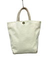 【中古】NOMADIS◆トートバッグ/キャンバス/WHT/無地【バッグ】