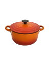 【中古】LE CREUSET◆鍋/サイズ:18cm red【キッチン用品】