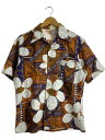 【中古】Montgomery Ward◆オープンカラーシャツ/半袖シャツ/コットン/BRW/総柄【メンズウェア】(4)
