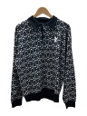 【中古】HUF◆ニット・セーター(厚手)/M/アクリル/BLK/総柄/PARADOX KNIT POLO【メンズウェア】(4)
