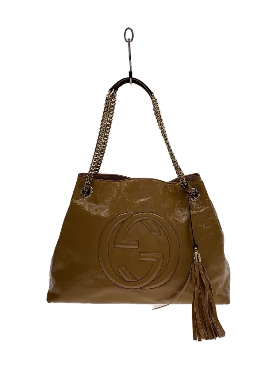 【中古】GUCCI◆トートバッグ_ソーホー/レザー/BEG【バッグ】