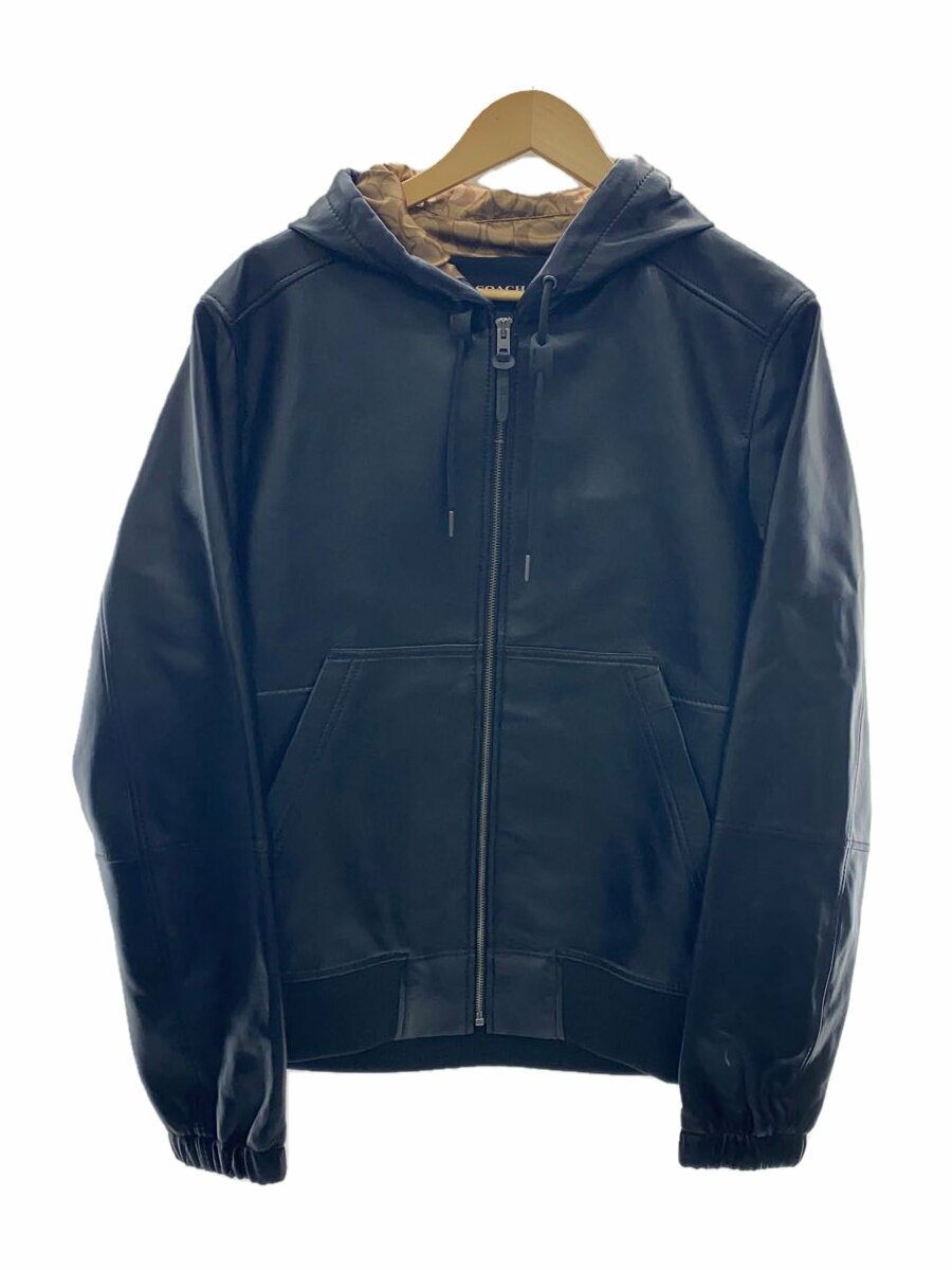 【中古】COACH◆レザートレーナー/レザージャケット・ブルゾン/内側シグネチャー/L/羊革/BLK/C5233//【メンズウェア】
