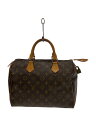 【中古】LOUIS VUITTON◆1)スピーディ30_モノグラム・キャンバス_BRW/PVC/BRW【バッグ】