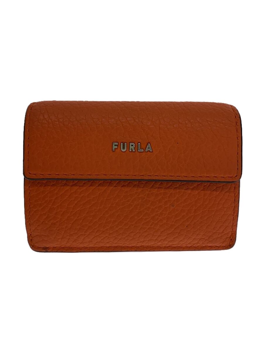 Clothing Accessories (Caps, Ties, Belts) - 【中古】FURLA◆BABYLOM COMPACT TRIFOLD WALLET/3つ折り財布/レザー/オレンジ/レディース//【服飾雑貨他】
