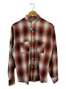 【中古】BIGMAC◆長袖シャツ/M/コットン/RED/シャドーチェック//【メンズウェア】(4)