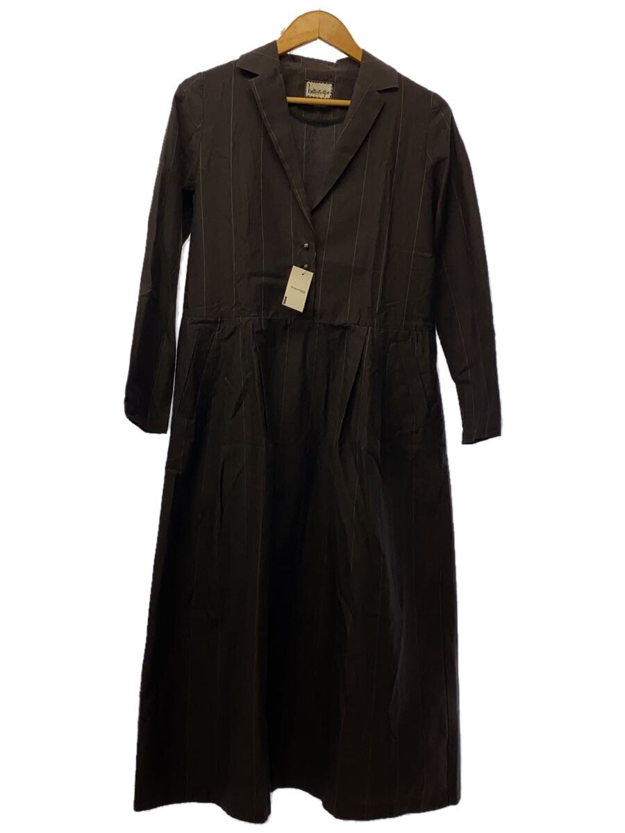 humoresque◆長袖ワンピース/36/コットン/GRY/ストライプ/GA2103a