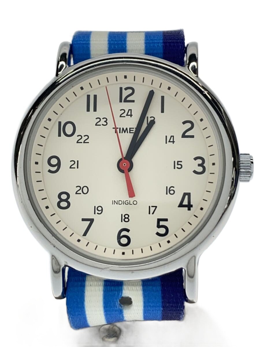 TIMEX - 【中古】TIMEX◆クォーツ腕時計/アナログ/BLU/WR30M【服飾雑貨他】