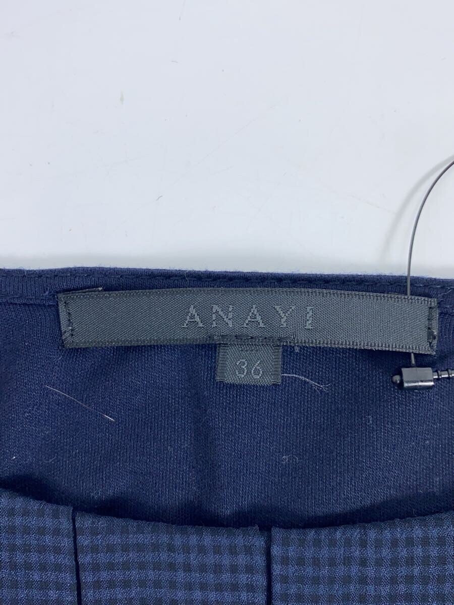 【中古】ANAYI◆長袖ブラウス/36/ポリエステル/NVY/無地/15529-52-65-360//【レディースウェア】