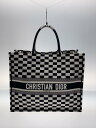 【中古】Christian Dior◆ブックトート/キャンバス/BLK/チェック【バッグ】