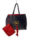 【中古】VALENTINO◆トートバッグ/ブラック/vリング//【バッグ】