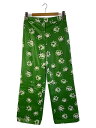 【中古】MISSONI◆ワイドパンツ/40/牛革/GRN/総柄【レディースウェア】