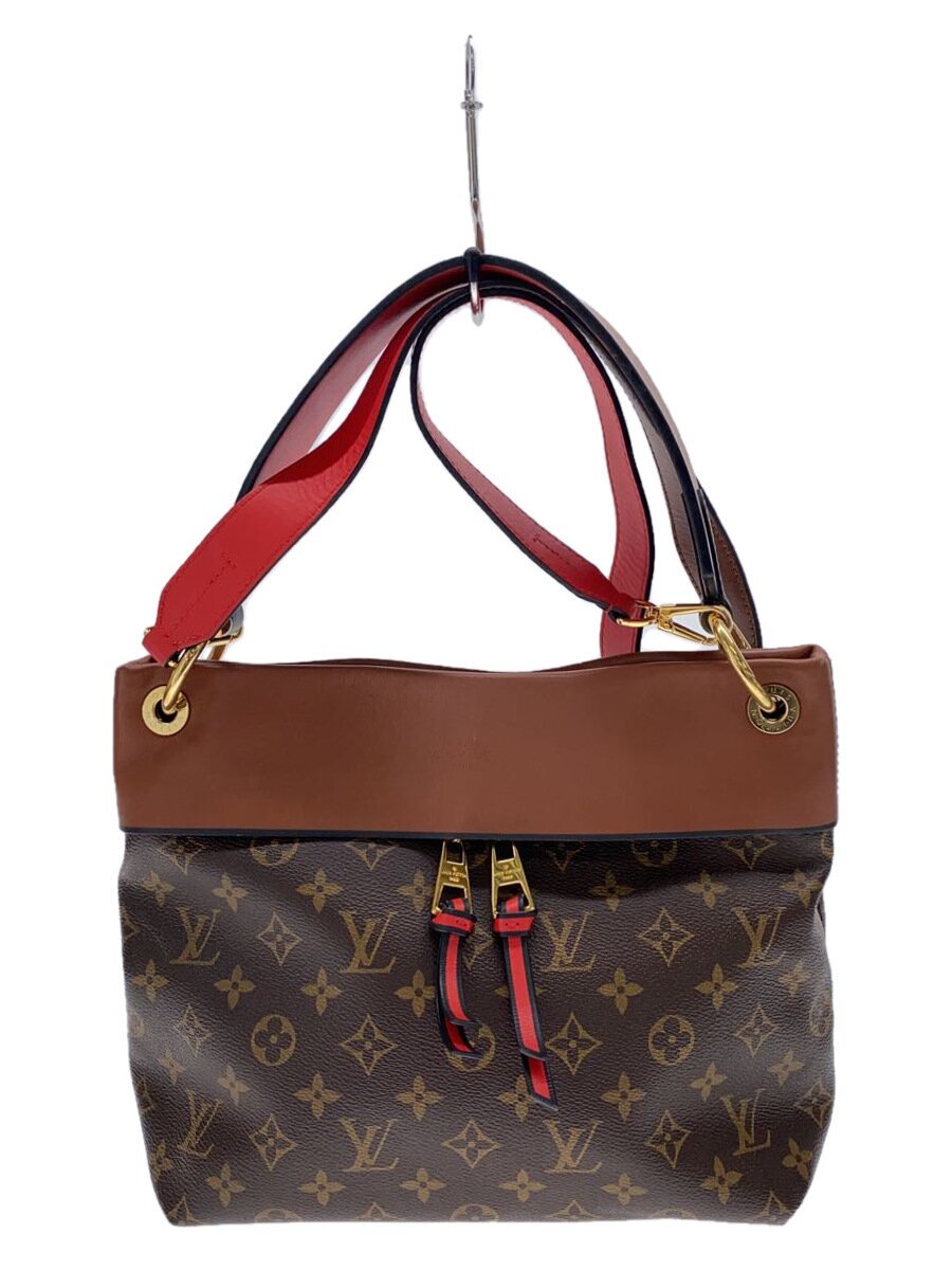 LOUIS VUITTON◆テュイルリー・ブザス_モノグラム・キャンバス_BRW_キャラメル/レザー/ブラウン