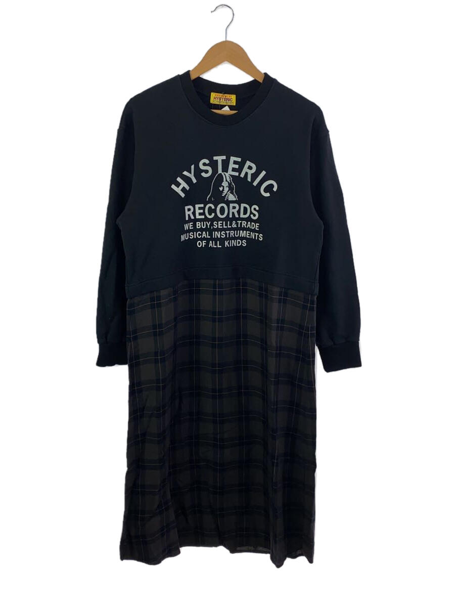 楽天2nd STREET 楽天市場店【中古】HYSTERIC GLAMOUR◆長袖ワンピース/FREE/コットン/BLK/01233AO03/レイヤードプルオーバーワンピース【レディースウェア】