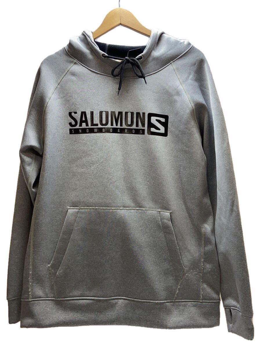 【中古】salomon◆パーカー/M/ポリエステル/GRY【メンズウェア】