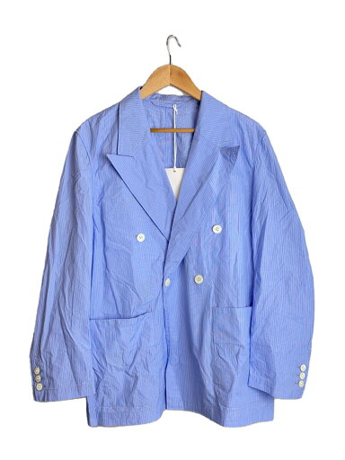 【中古】YOKE◆テーラードジャケット/2/コットン/ブルー/ストライプ/YK00SS0331J【メンズウェア】 【中古】YOKE◆テーラードジャケット/2/コットン/ブルー/ストライプ/YK00SS0331J【メンズウェア】