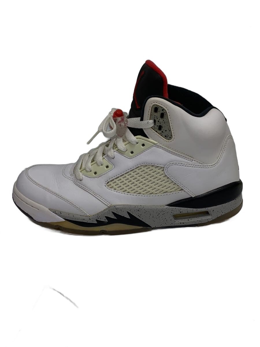 NIKE◆AIR JORDAN 5 RETRO/エアジョーダンレトロ/ホワイト/136027-104/27.5cm/WHT