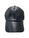 【中古】LOUIS VUITTON◆キャップ/FREE/牛革/BLK/総柄/メンズ/M76581【服飾雑貨他】