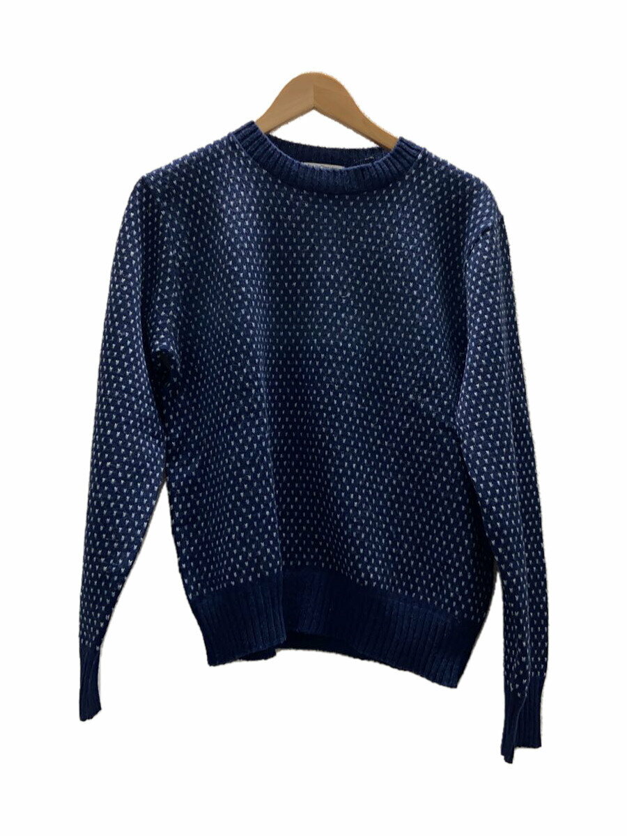 【中古】THE FOX COLLECTION◆JC PENNY/70s-80s/バーズアイニット/セーター(厚手)/M/ウール/NVY【メンズウェア】