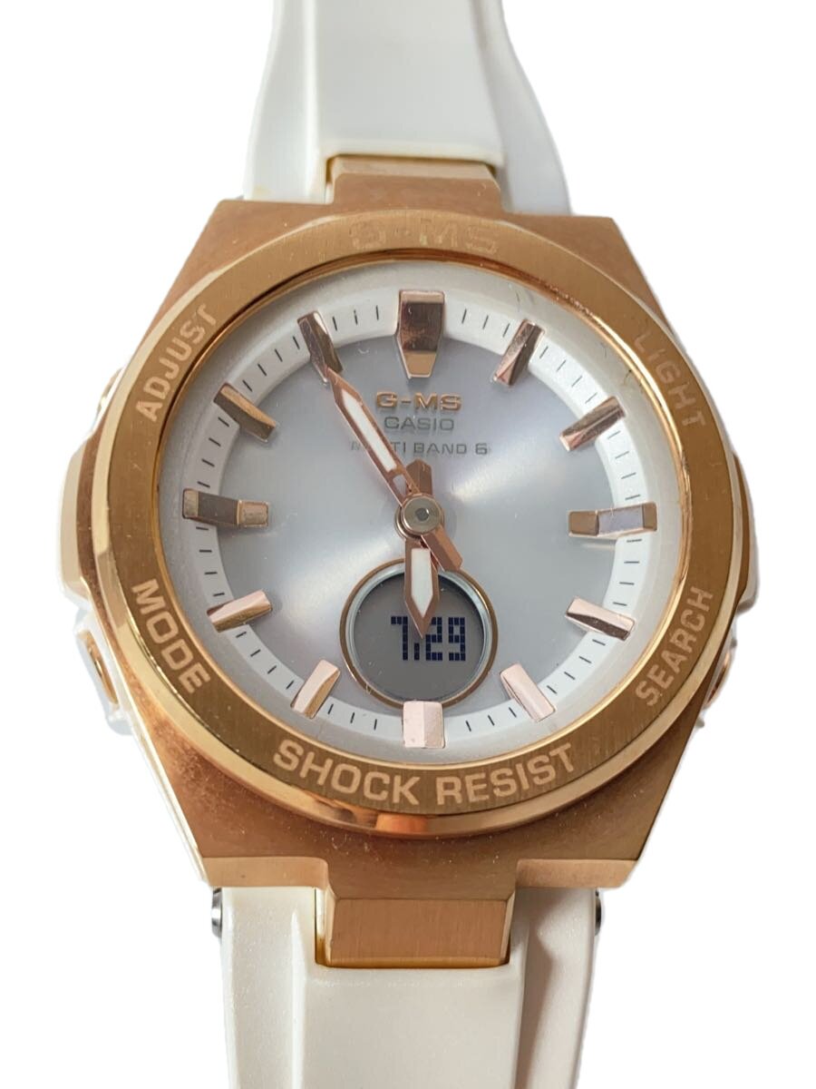 Y - 【中古】CASIO◆ソーラー腕時計・Baby-G/デジアナ/ラバー/SLV/WHT/SS【服飾雑貨他】