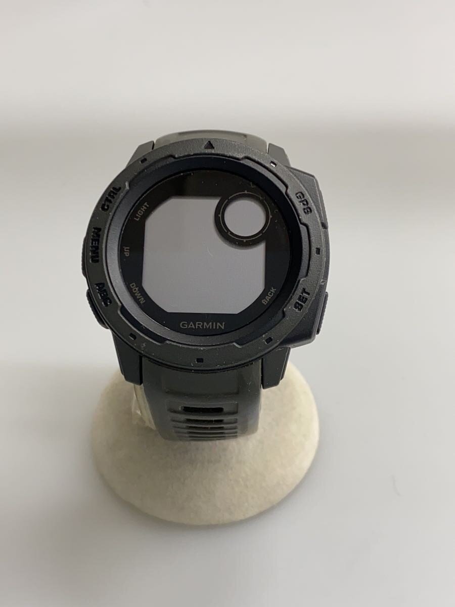 【中古】GARMIN◆INSTINCT/タフネスGPSアウトドアウォッチ/アナログ/GRY/MIL-STD-810G【服飾雑貨他】