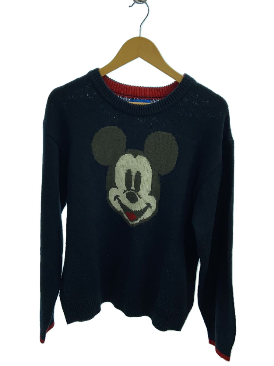 【中古】Disney RESORT◆レトロ/ミッキー/ニット・セーター(厚手)/M/アクリル/NVY【メンズウェア】