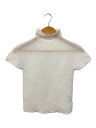 【中古】ISSEY MIYAKE◆半袖カットソー/--/ポリエステル/WHT【レディースウェア】