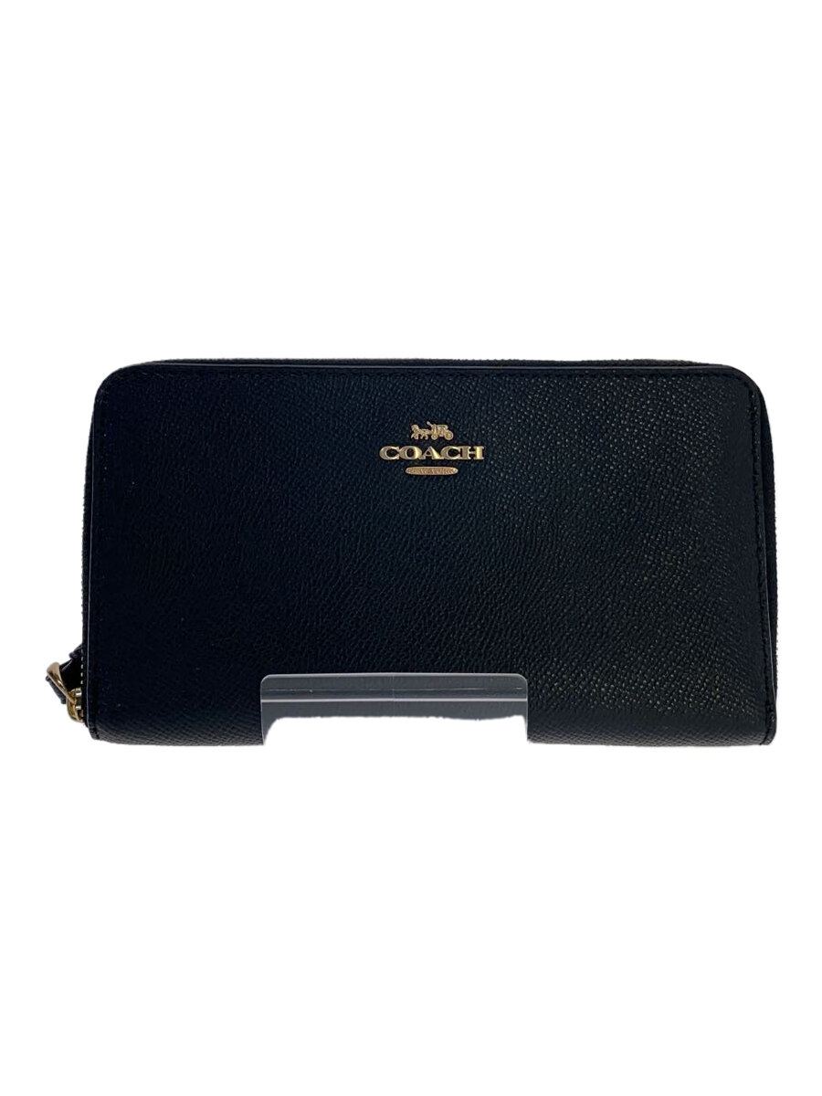 【中古】COACH◆Long Wallet/ラウンドジップ/長財布/PVC/BLK/レディース/F73413【服飾雑貨他】
