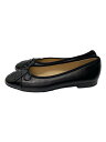 【中古】CHANEL◆フラットパンプス/ココマーク/36.5/BLK/レザー/A02819【シューズ】