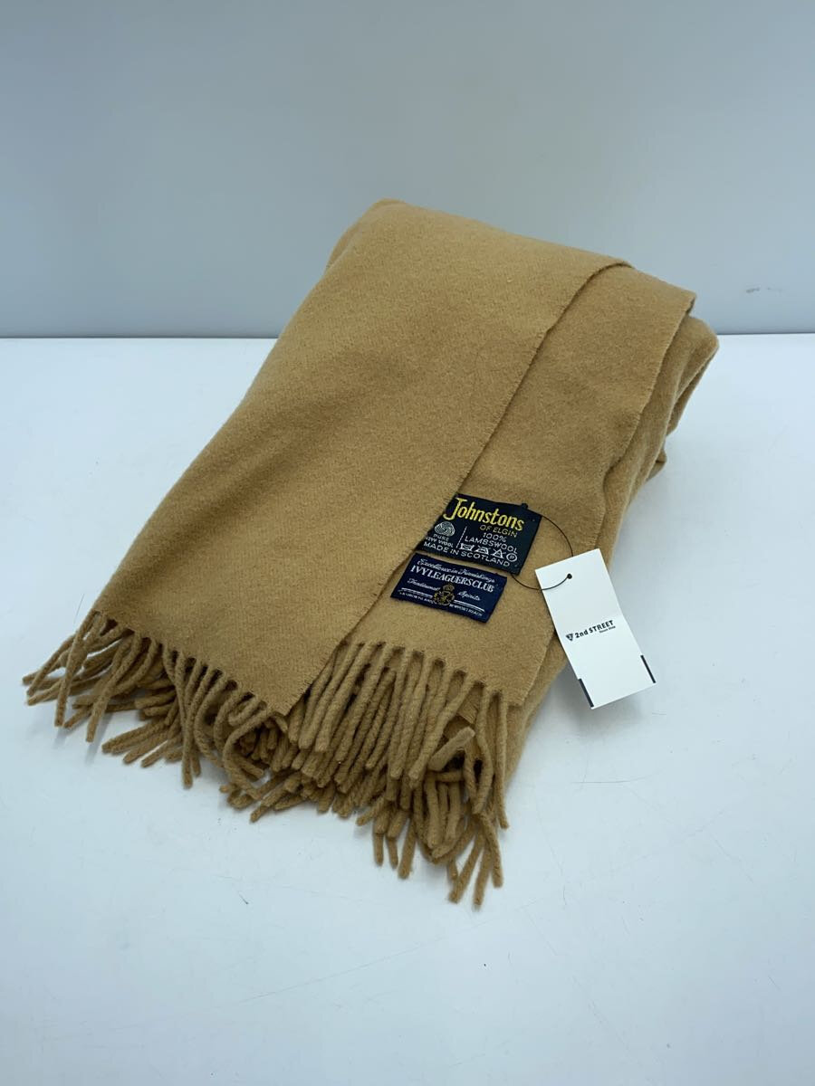 【中古】Johnston’s Of Elgin◆マフラー/ウール/CML/無地/レディース【服飾雑貨他】