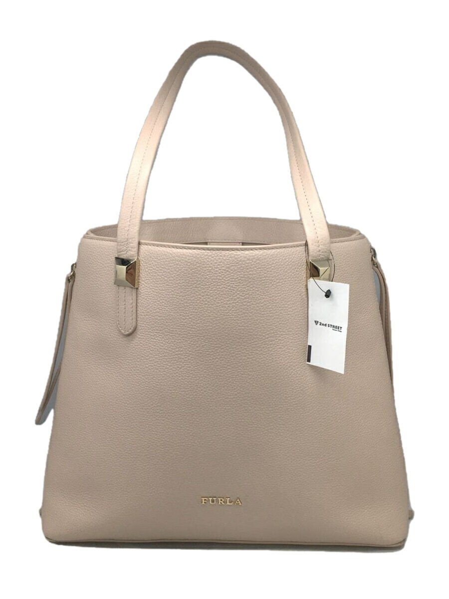 【中古】FURLA◆トートバッグ/レザー/BEG【バッグ】