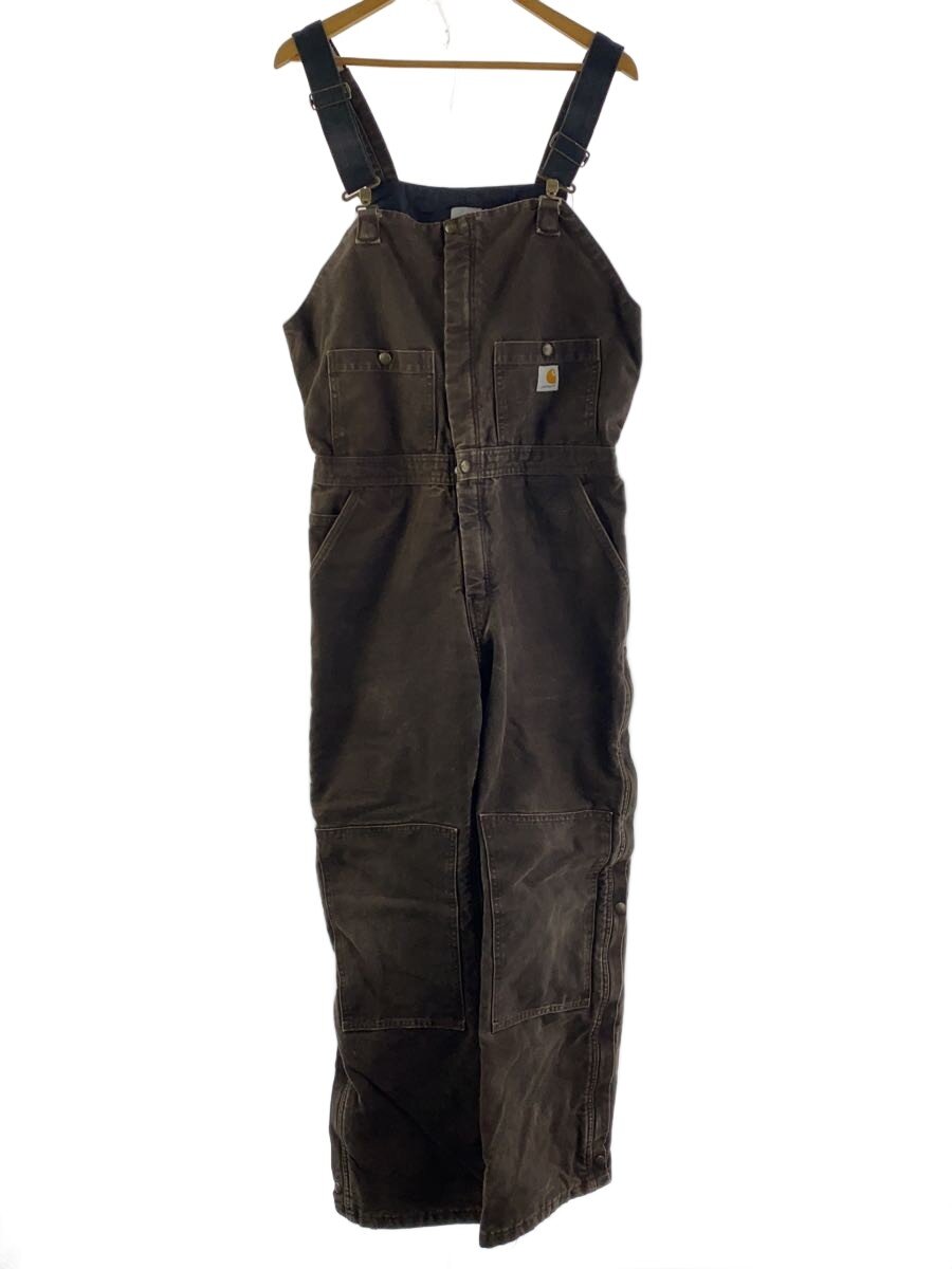 【中古】Carhartt◆オーバーオール/M/コットン/BRW/無地/101046-426/ダブルニー【メンズウェア】