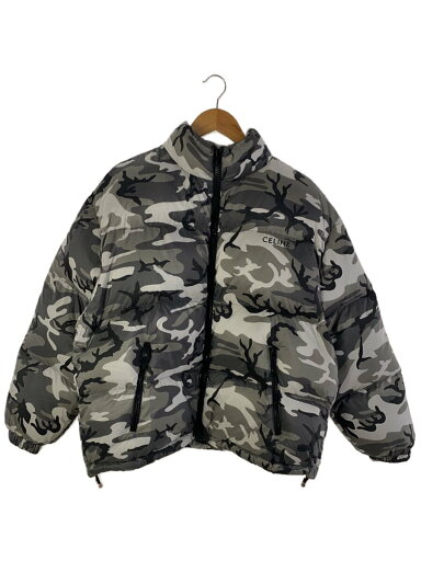 【中古】CELINE◆ダウンジャケット/44/ナイロン/GRY/カモフラ【メンズウェア】 【中古】CELINE◆ダウンジャケット/44/ナイロン/GRY/カモフラ【メンズウェア】