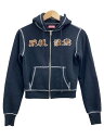 【中古】Blackeyepatch◆FUR PATCHED DOUBLE STITCH/ジップパーカー/S/コットン/BLK【レディースウェア】