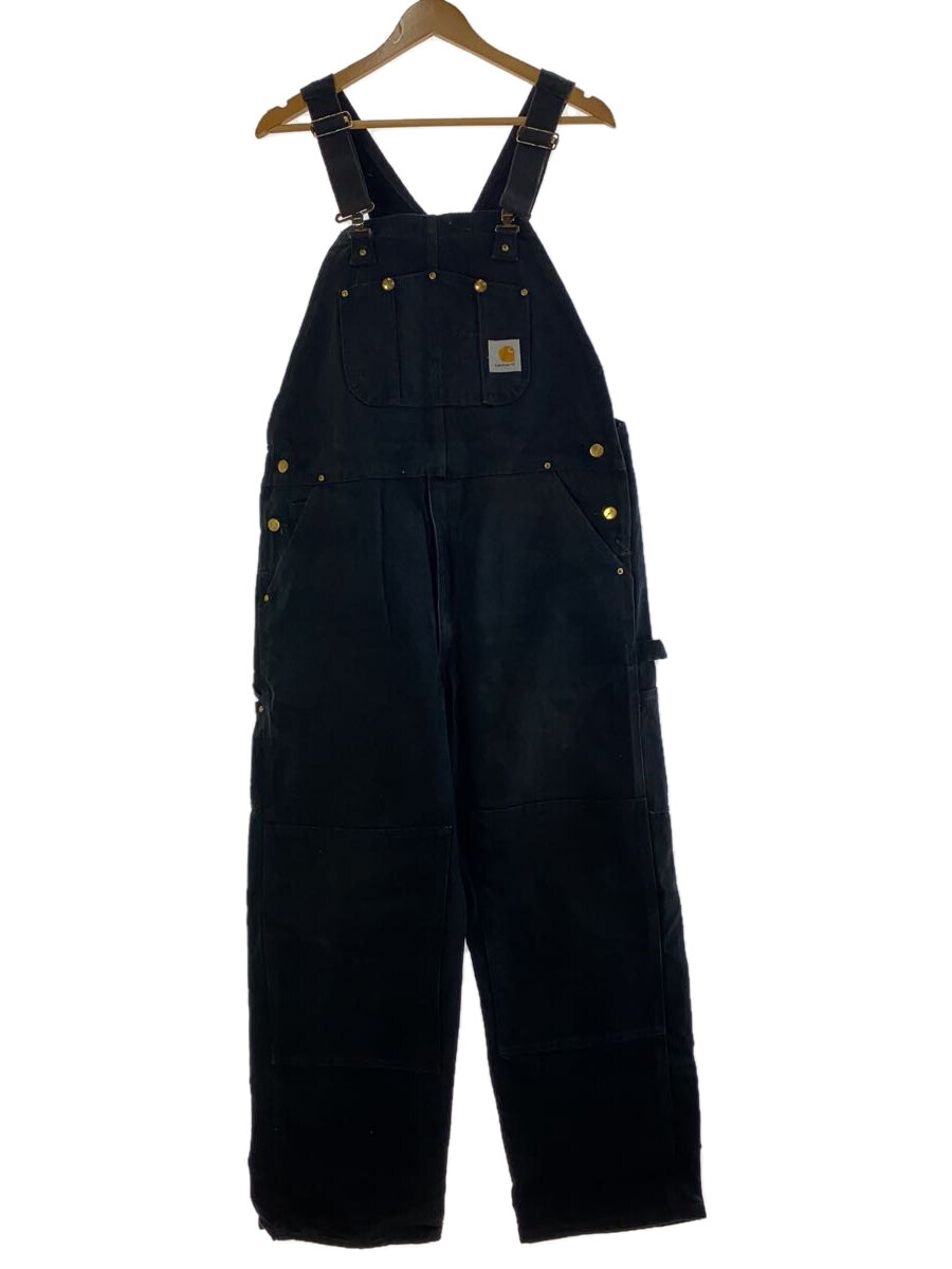 【中古】Carhartt◆ダブルニー/オーバーオール/40/コットン/ブラック/無地【メンズウェア】