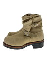【中古】CHIPPEWA◆エンジニアブーツ/25.5cm/クリーム/スウェード/1901M56【シューズ】