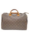 【中古】LOUIS VUITTON◆1)スピーディ・バンドリエール40_モノグラム・キャンバス_BRW/PVC/BRW【バッグ】