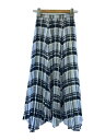 【中古】furfur◆ロングスカート/FREE/ポリエステル/BLU/チェック/RWFS222010【レディースウェア】