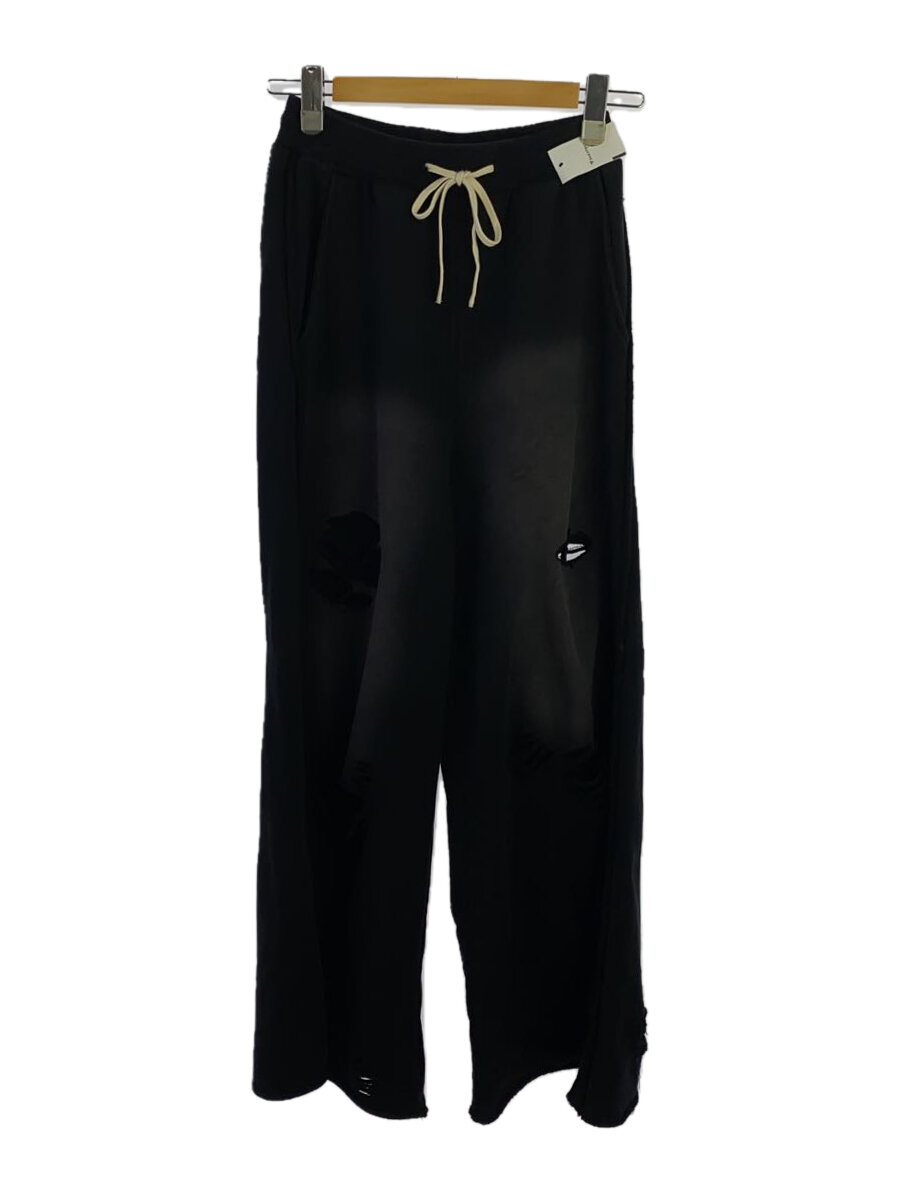 【中古】DANKE SCHON◆DAMEGE SWEAT PANTS/S/コットン/BLK/UNS24001【メンズウェア】