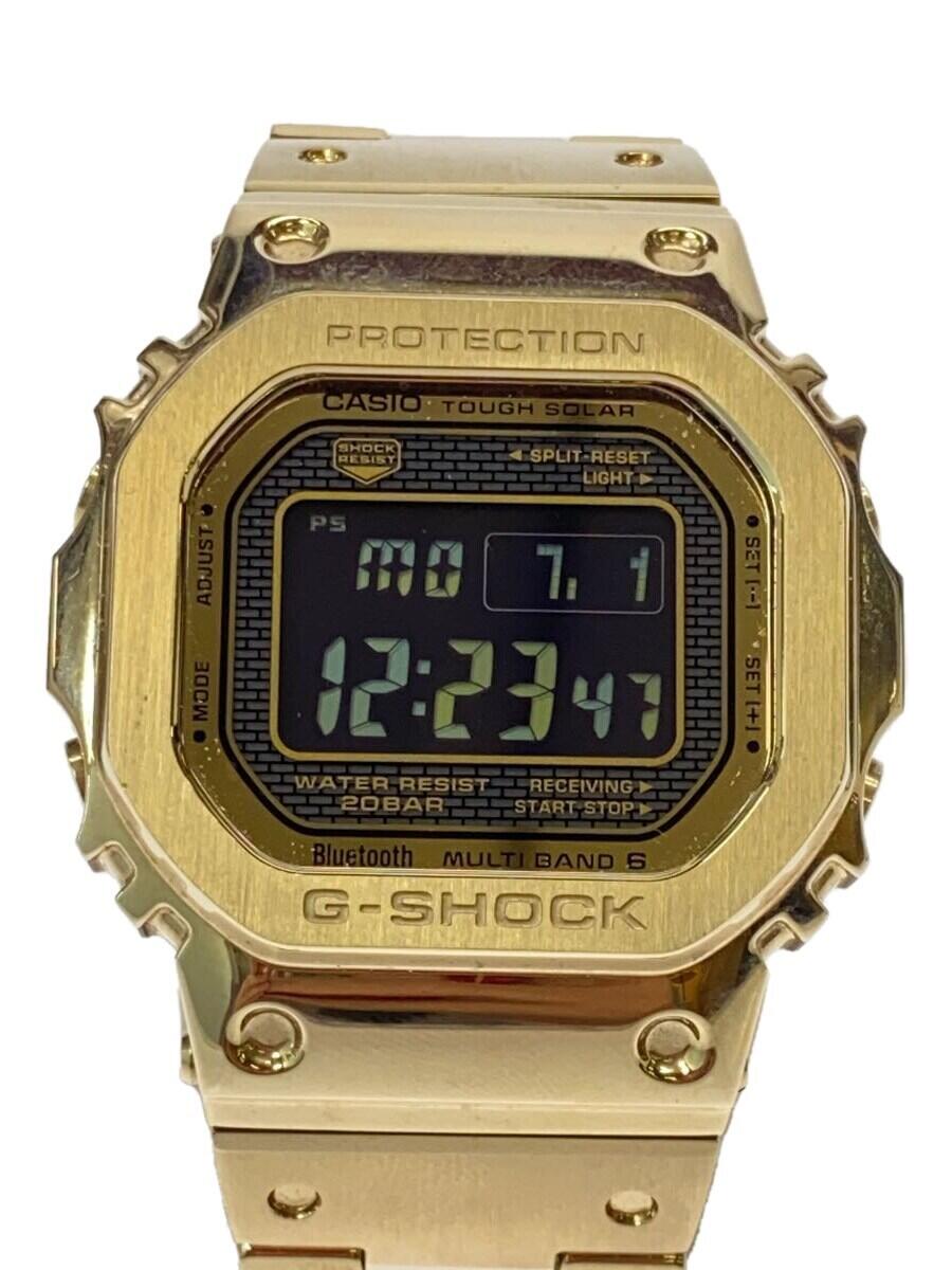 【中古】CASIO◆ソーラー腕時計・G-SHOCK/アナログ/GLD【服飾雑貨他】