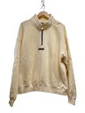 【中古】FOG ESSENTIALS◆BACK LOGO HALF SWEAT/スウェット/M/コットン/CRM【メンズウェア】