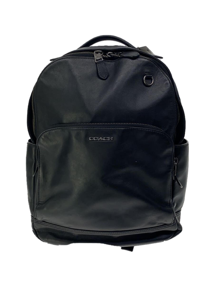 【中古】COACH◆コーチ/リュック/レザー/ブラック/無地/C2934【バッグ】