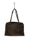 【中古】CHANEL◆バッグ/レザー/KHK【バッグ】